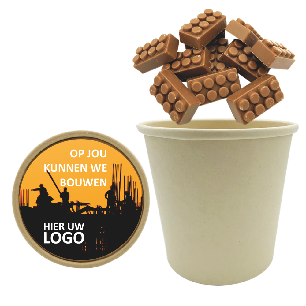 Biobeker chocolade Bouwsteentjes XXL