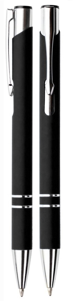 Aluminium balpen Marseille rubberised - Zwart