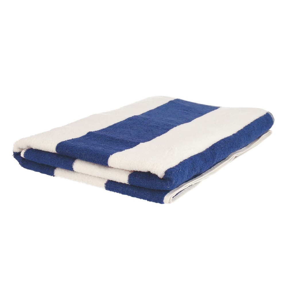 Sophie Muval strandhanddoek 180x100 cm, 450 gr/m² - Kobaltblauw (PMS 286c) / Wit