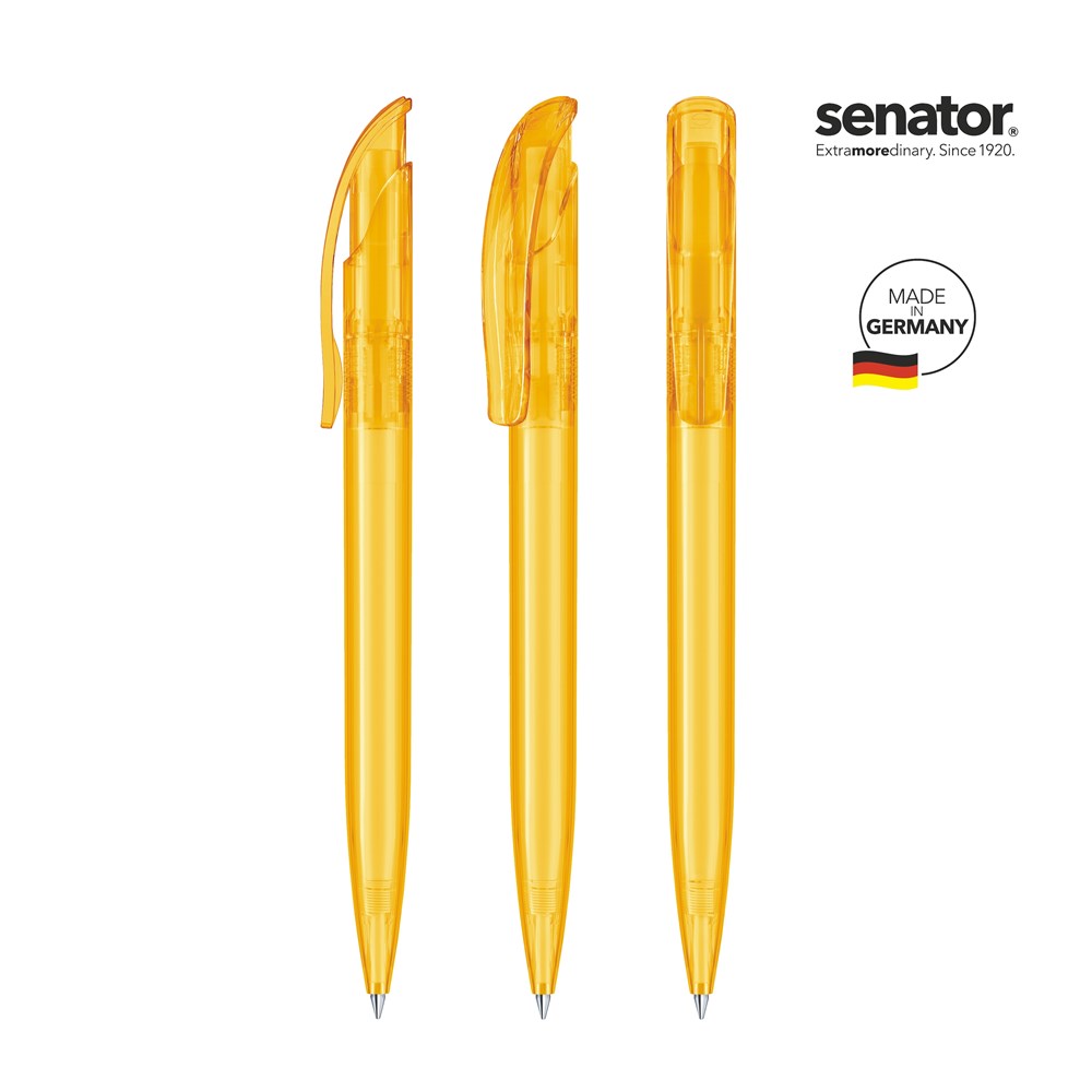 senator® Challenger Clear  retractable pen - wit/geel 7408