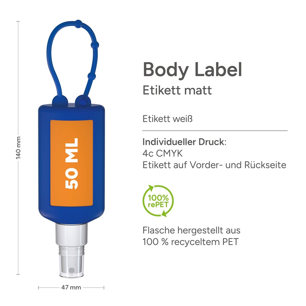 Car Cockpit Cleaner, 50 ml Bumper blauw, Body Label (R-PET)