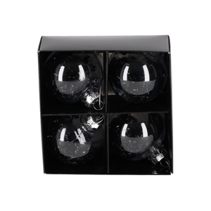 JENS Living Glitter Kerstballen Zwart /4