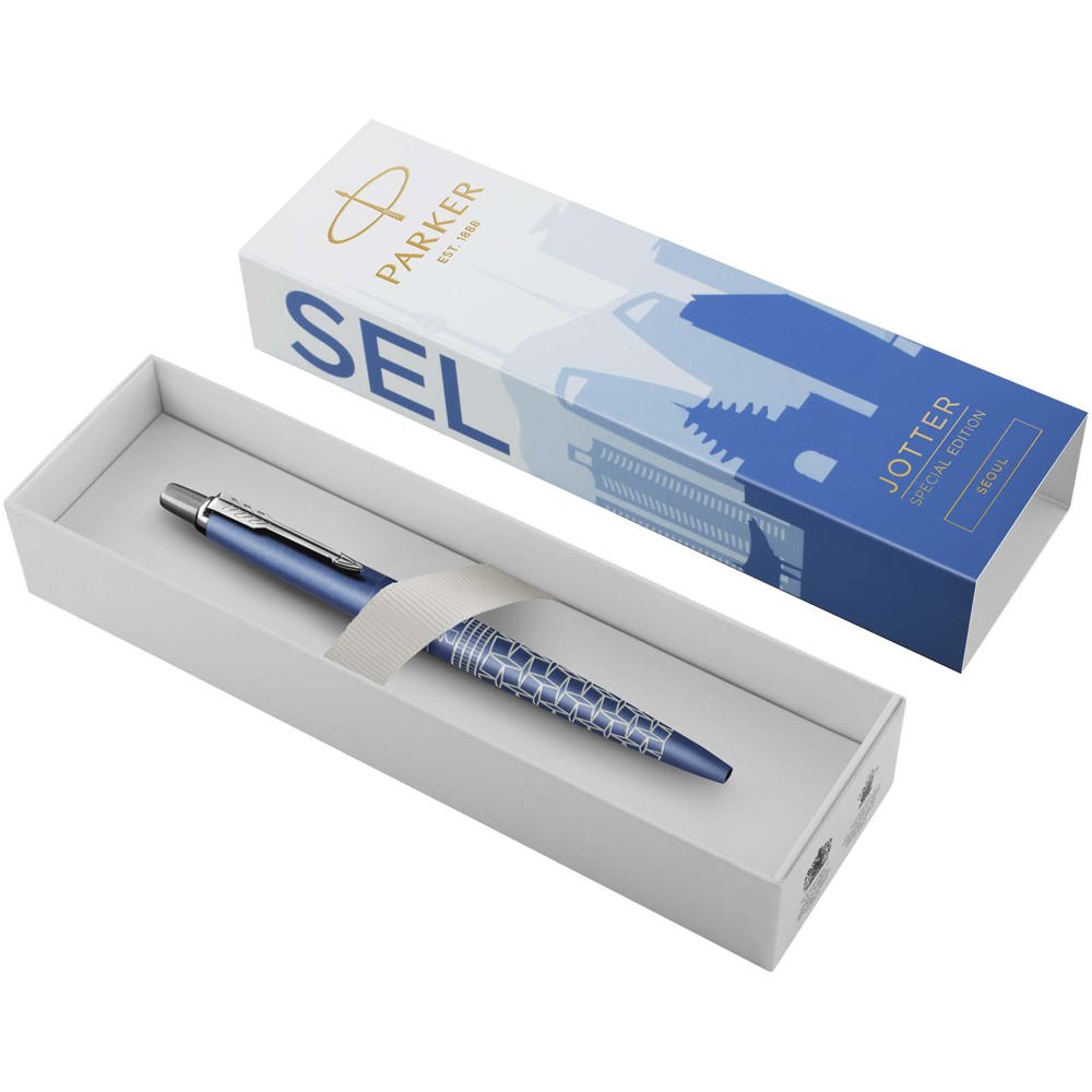 Parker Jotter SE Global Icons balpen (blauwe inkt) - Elektrisch blauw