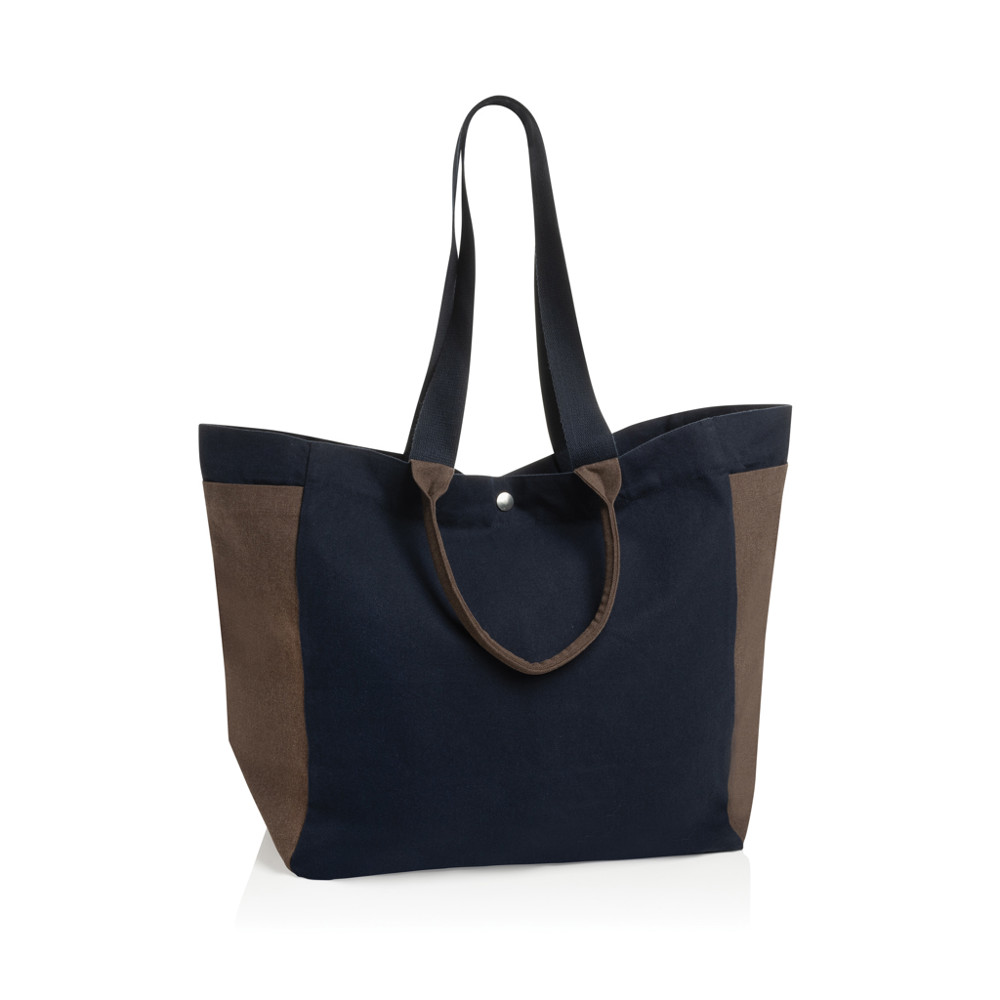 BEAU AWARE™ 400gsm recycled canvas all-round shopper - donkerblauw (± PMS navy)