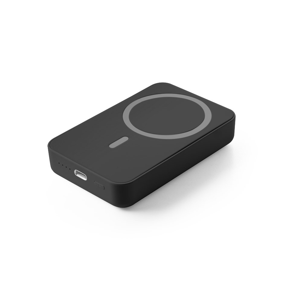 AMPERE 10. 10'000 mAh magnetische powerbank met 15W supersnelle draadloos oplader in gerecycled ABS (100% rABS) - Zwart