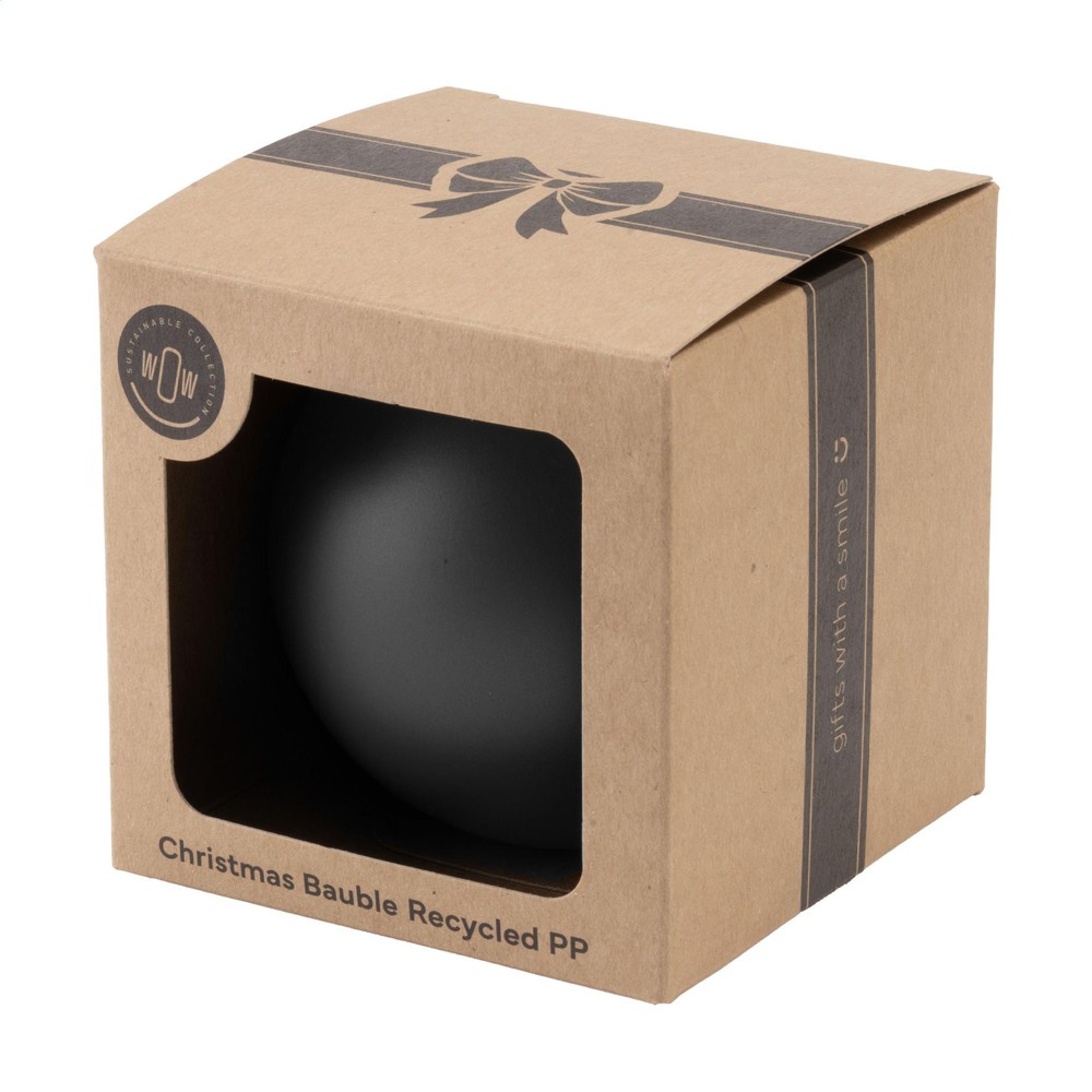 Kerstbal Ø 7cm Recycled PP Box - Made in Europe - Zwart