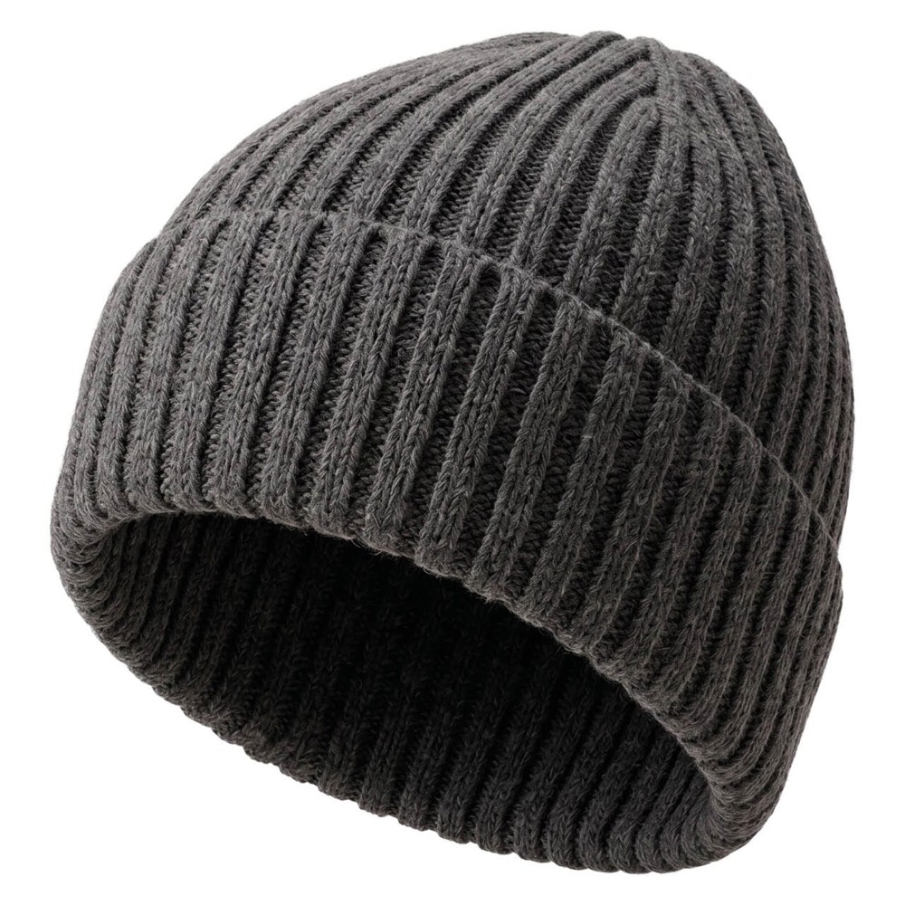Gebreide muts, 15% Merinowol - Donkergrijs (PMS Cool Grey 11c) / Donkergrijs