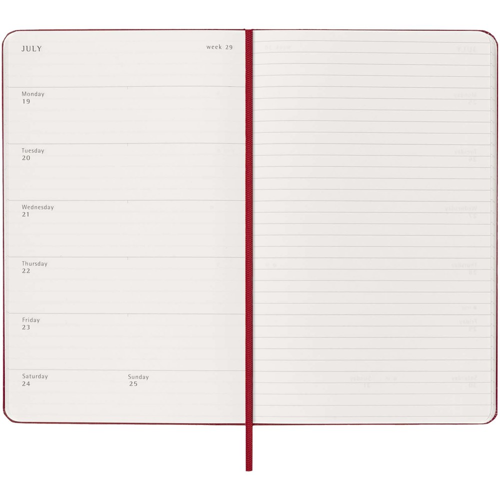 Moleskine week-agenda voor 12 maanden met harde kaft L
