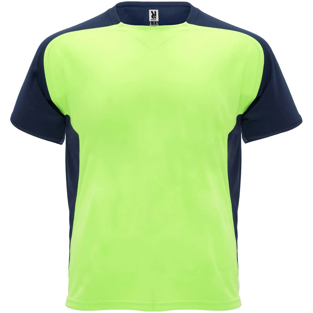 Bugatti 140 g/m² sportshirt met korte mouwen voor kinderen - Fluor groen, Marineblauw