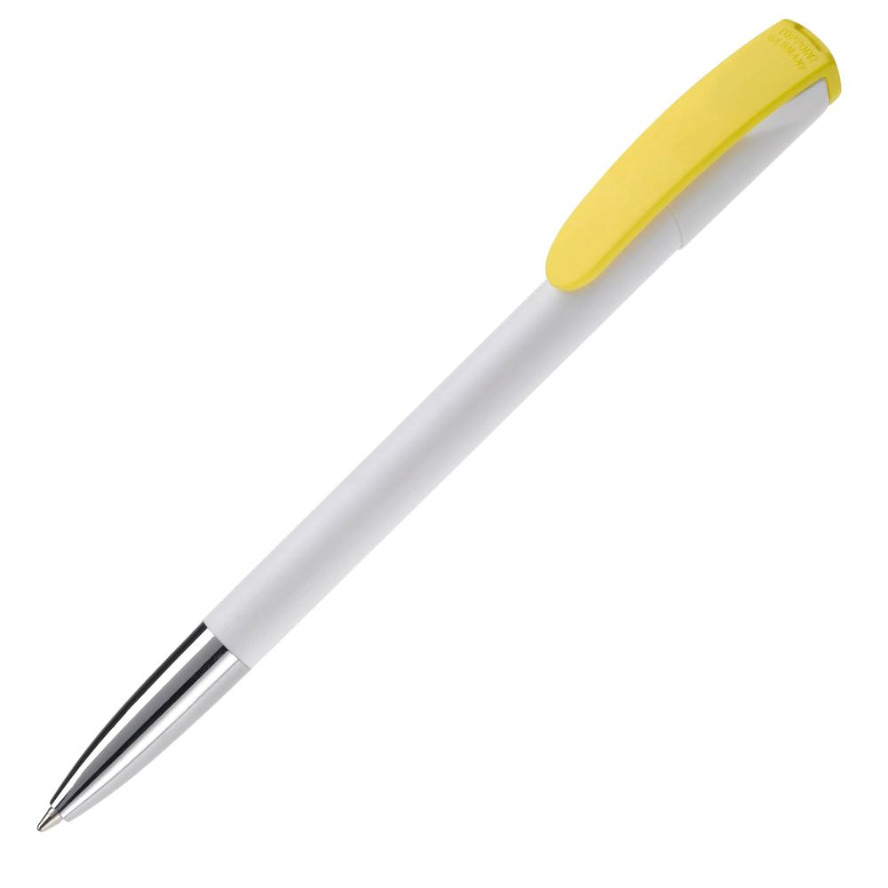 Balpen Deniro metalen tip hardcolour - Wit / Geel
