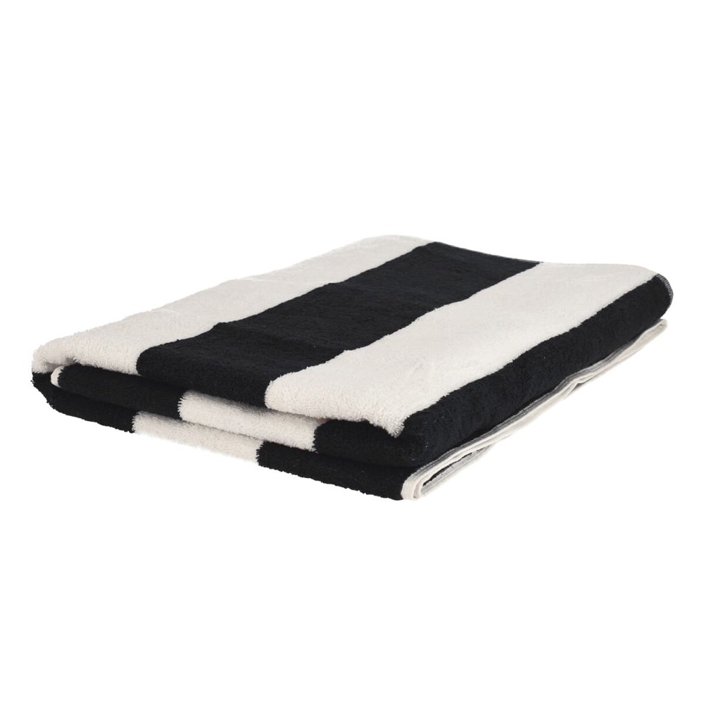 Sophie Muval strandhanddoek 180x100 cm, 450 gr/m² - Zwart (Black) / Wit