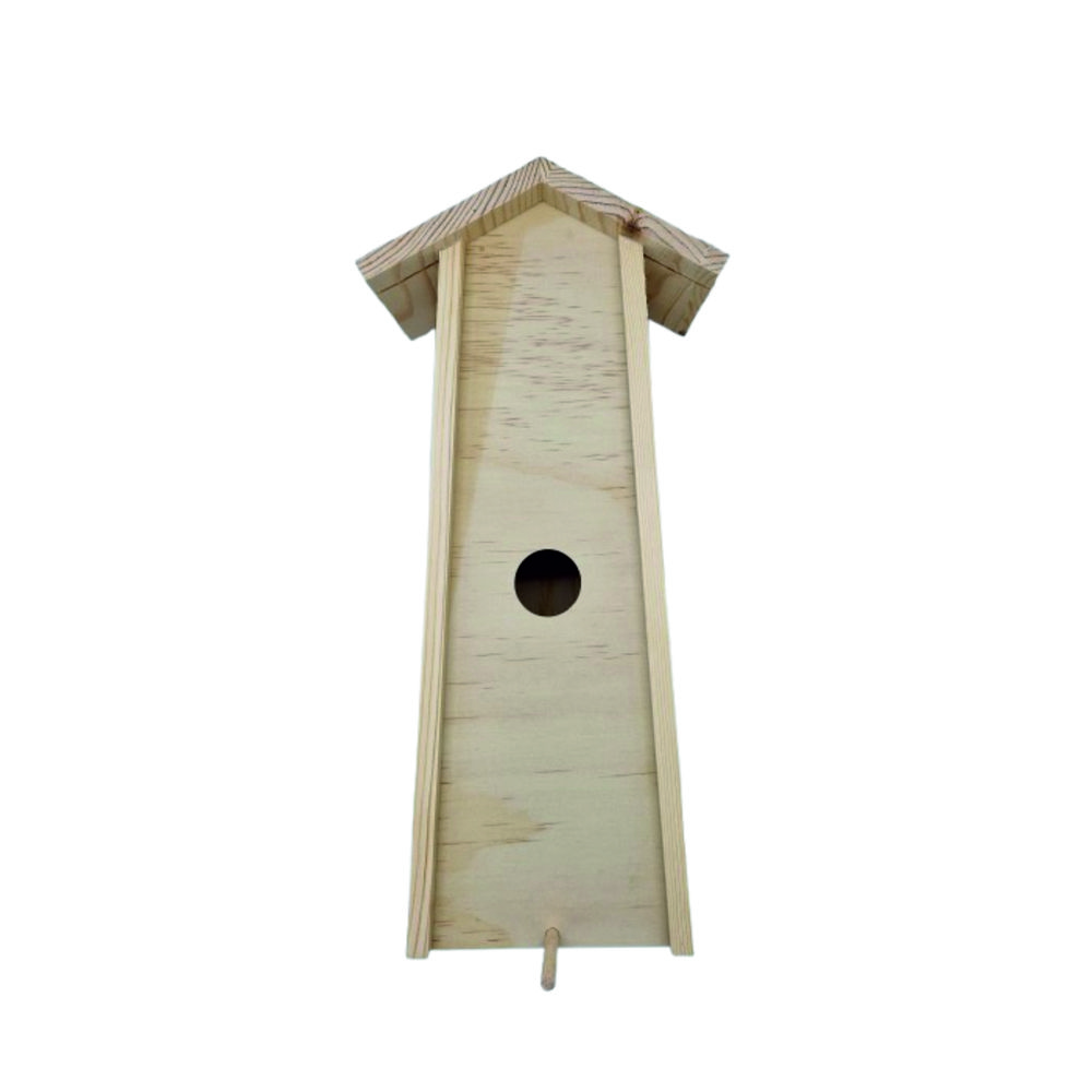 Wijnkist met schuifdeksel vogelhuisje 1-vaks