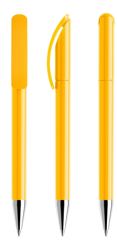Prodir DS3TPC Polished with Chrome Metal Nose-Cone - Yellow polished