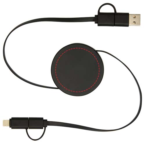 Citala 5-in-1 90 cm intrekbare datasynchronisatie- en 40 W snellaadkabel van gerecycled plastic