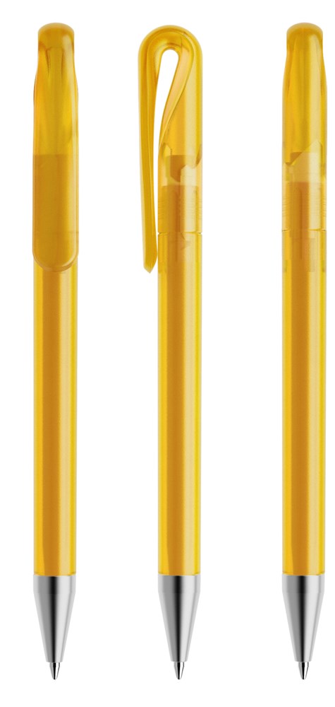 Prodir DS1TFS Frosted with Satin Metal Nose-Cone - Yellow frosted
