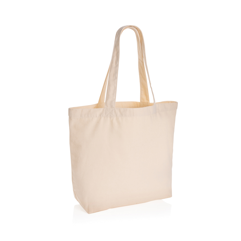 Impact Aware™ re-canvas shopper met vakje 240gsm ongeverfd - gebroken wit (± PMS Natural)