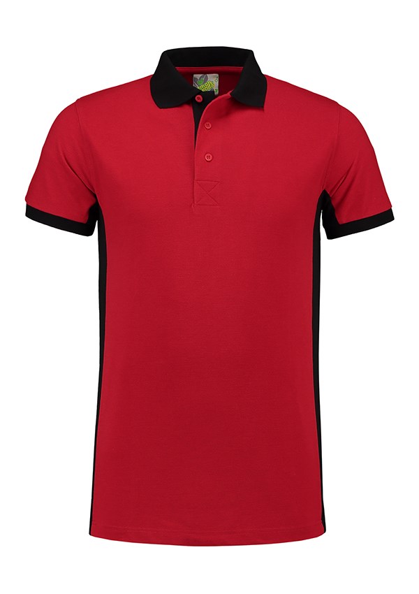 Lemon & Soda Workwear Contrast Polo - Red/BK