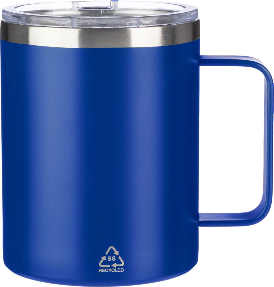 Dubbelwandige thermosbeker Renate | Gerecycled | 300 ml - kobaltblauw