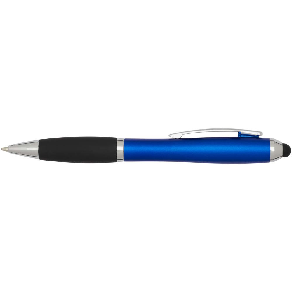 Nash RCS balpen met stylus van gerecycled plastic met gekleurde behuizing en zwarte grip (zwarte inkt)