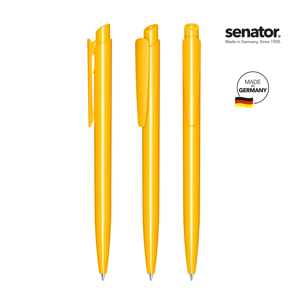 senator® Dart Polished  retractable pen - wit/geel 7408