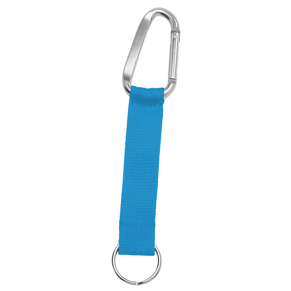 Korte keycord "Duo" - pastelblauw/zilver