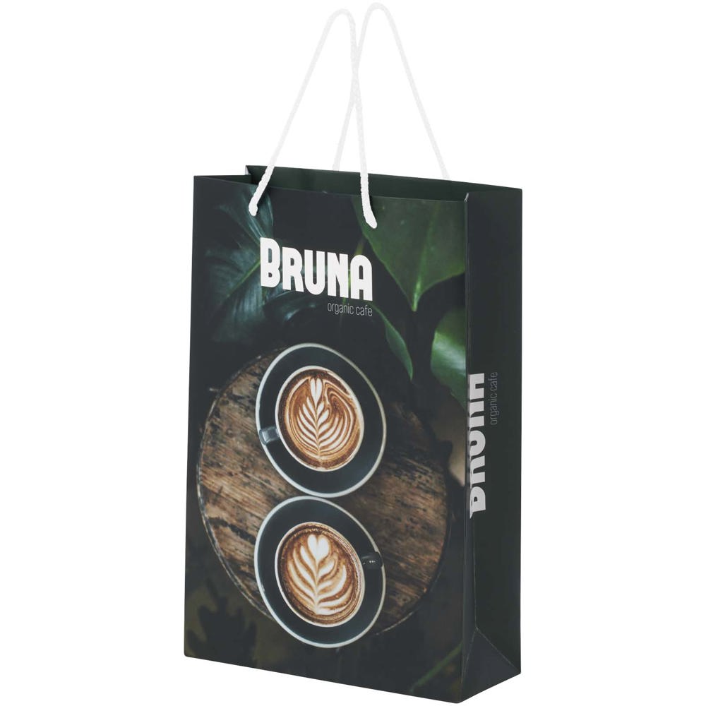 Handgemaakte 170 g/m2 integra papieren tas met PP woven handgrepen - 24 x 9 x 36 cm