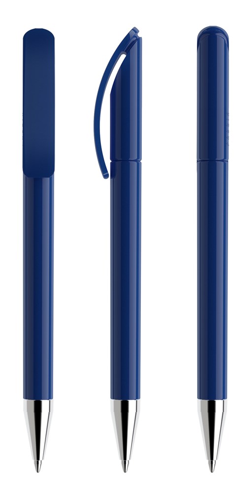 Prodir DS3TPC Polished with Chrome Metal Nose-Cone - Blue polished