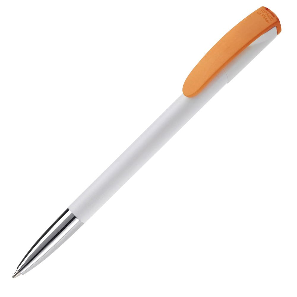Balpen Deniro metalen tip hardcolour - Wit / Oranje