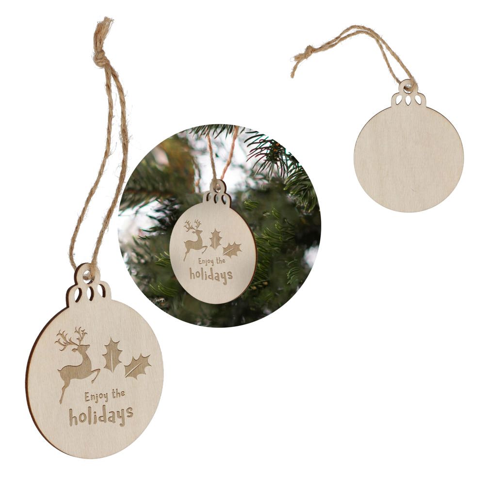 Houten kerstornament kerstbal