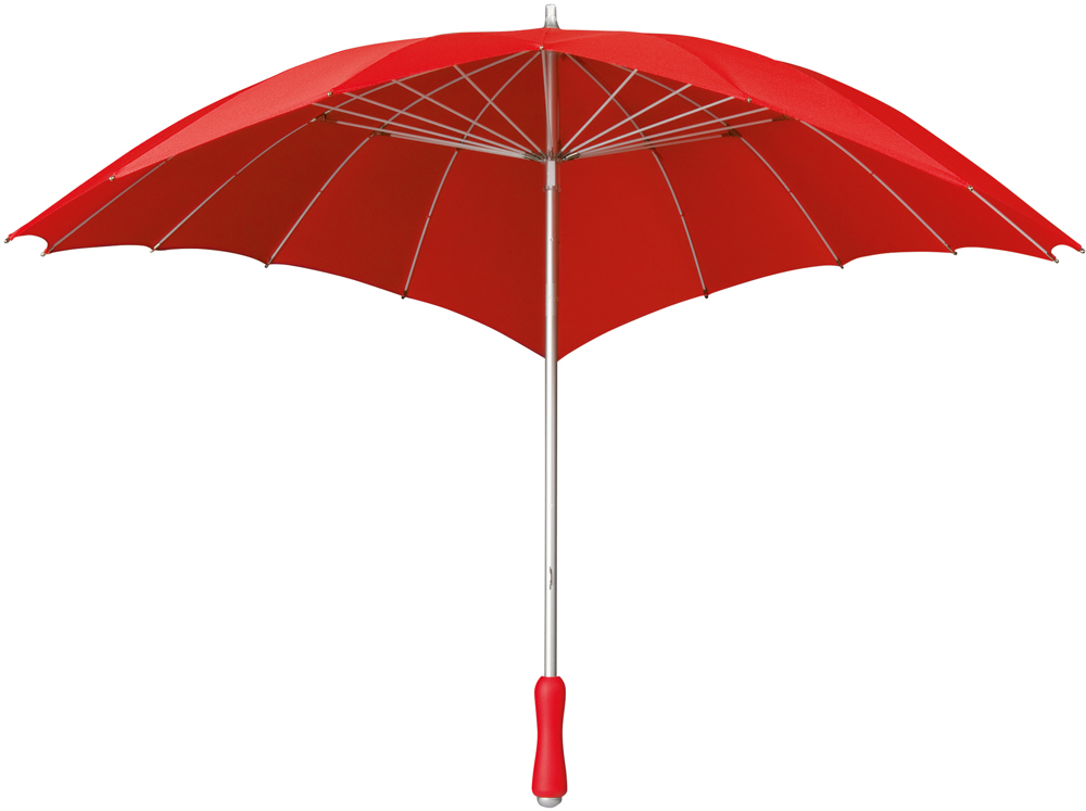 FALCONE - Hartvormige paraplu registered design - Handopening - Windproof - 110 cm - Rood