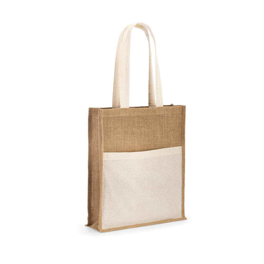 BRAGA. Jute zak (240 g/m²) en zak in 100% katoen (140 g/m²)