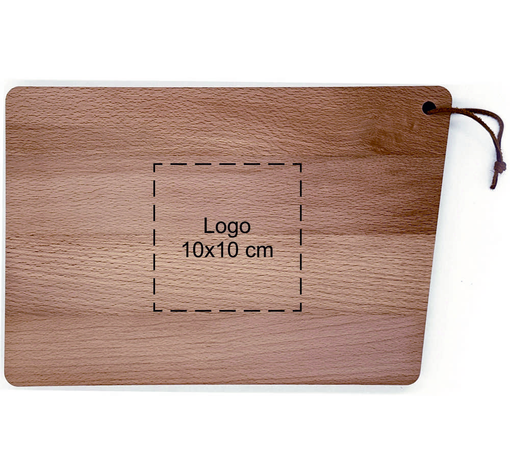 Plank met leertje beuken 30x20 cm