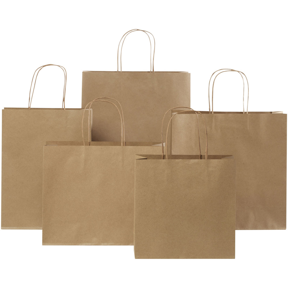 Papieren tas 120 g/m2 gemaakt van kraftpapier met gedraaide handgrepen - 31 x 12 x 31 cm
