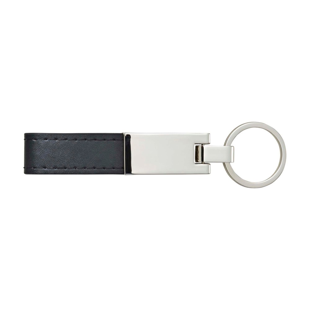 Sleutelhanger Keon | Staal en synthetisch leer - Zwart
