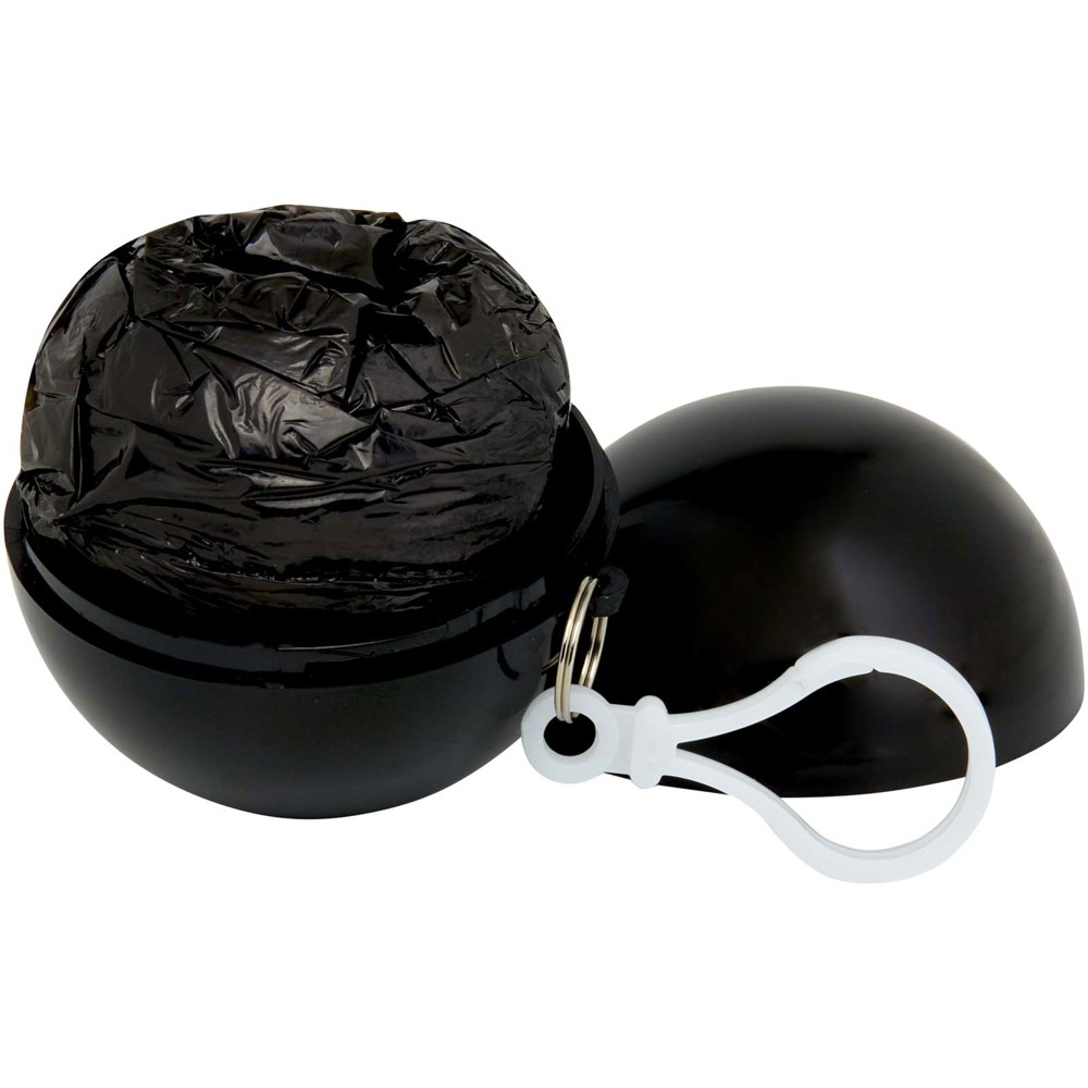 Fog poncho in ronde plastic verpakking met karabijnhaak