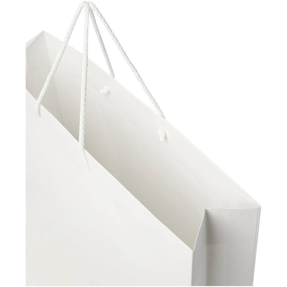 Handgemaakte 170 g/m2 integra papieren tas met PP woven handgrepen - 45 x 10 x 35 cm