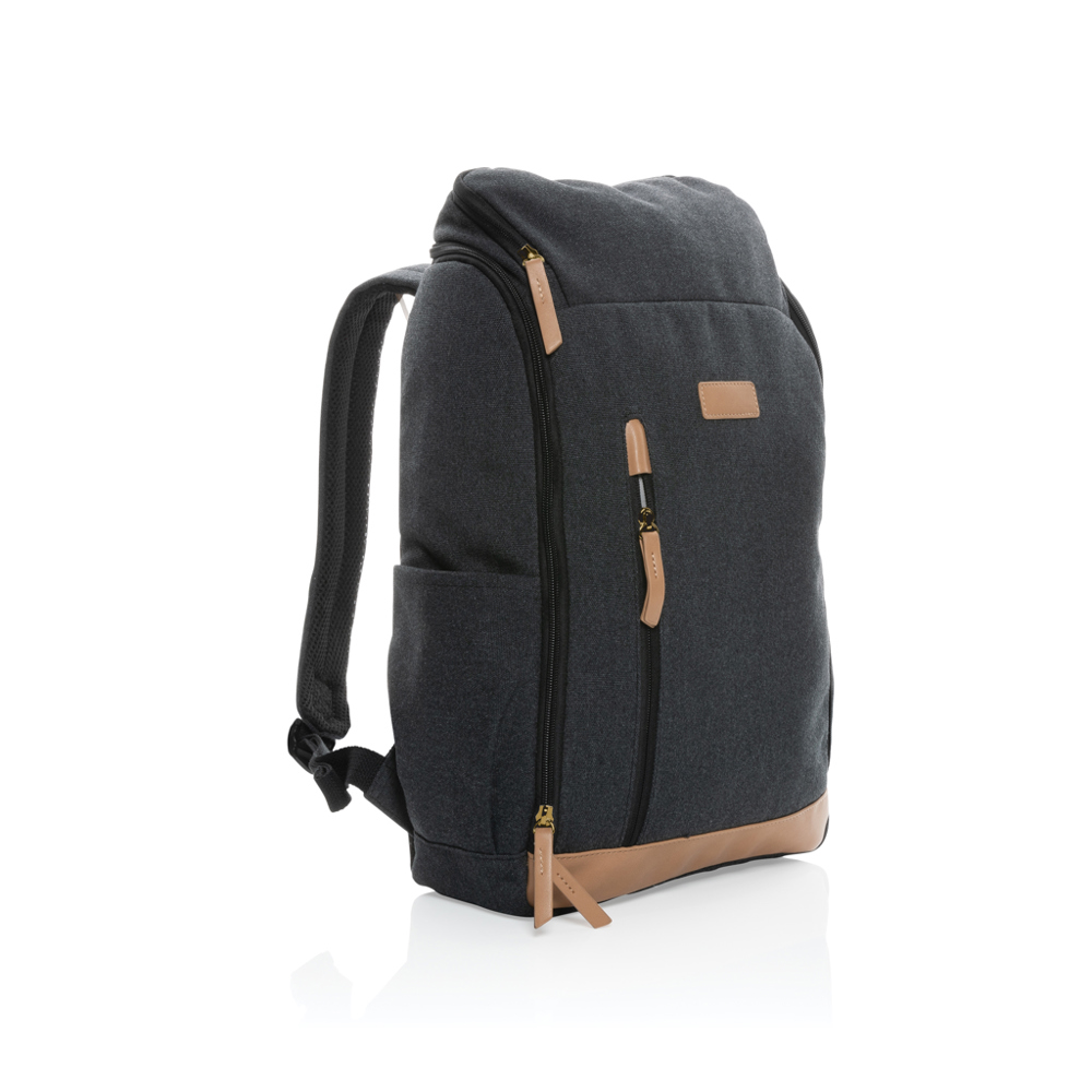 Impact AWARE™ 16 oz. rcanvas 15 inch laptoprugzak - zwart (± PMS Black)