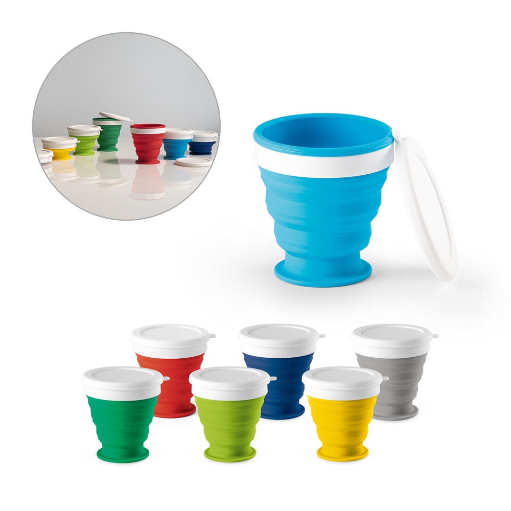 ASTRADA. Opvouwbare reisbeker van silicone en PP 250 mL