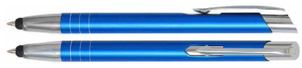 Aluminium touch-stylus balpen Tours - blauw