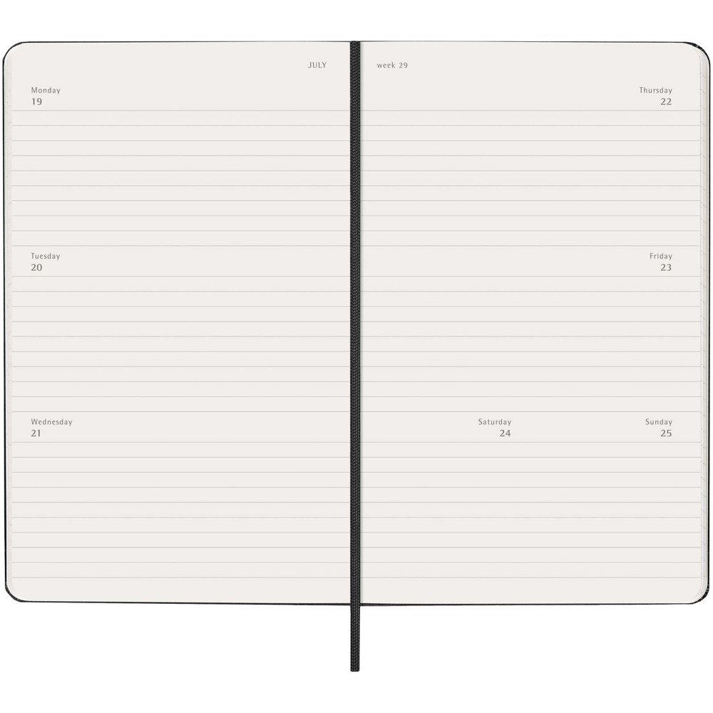 Moleskine horizontale week-agenda voor 12 maanden met harde kaft L
