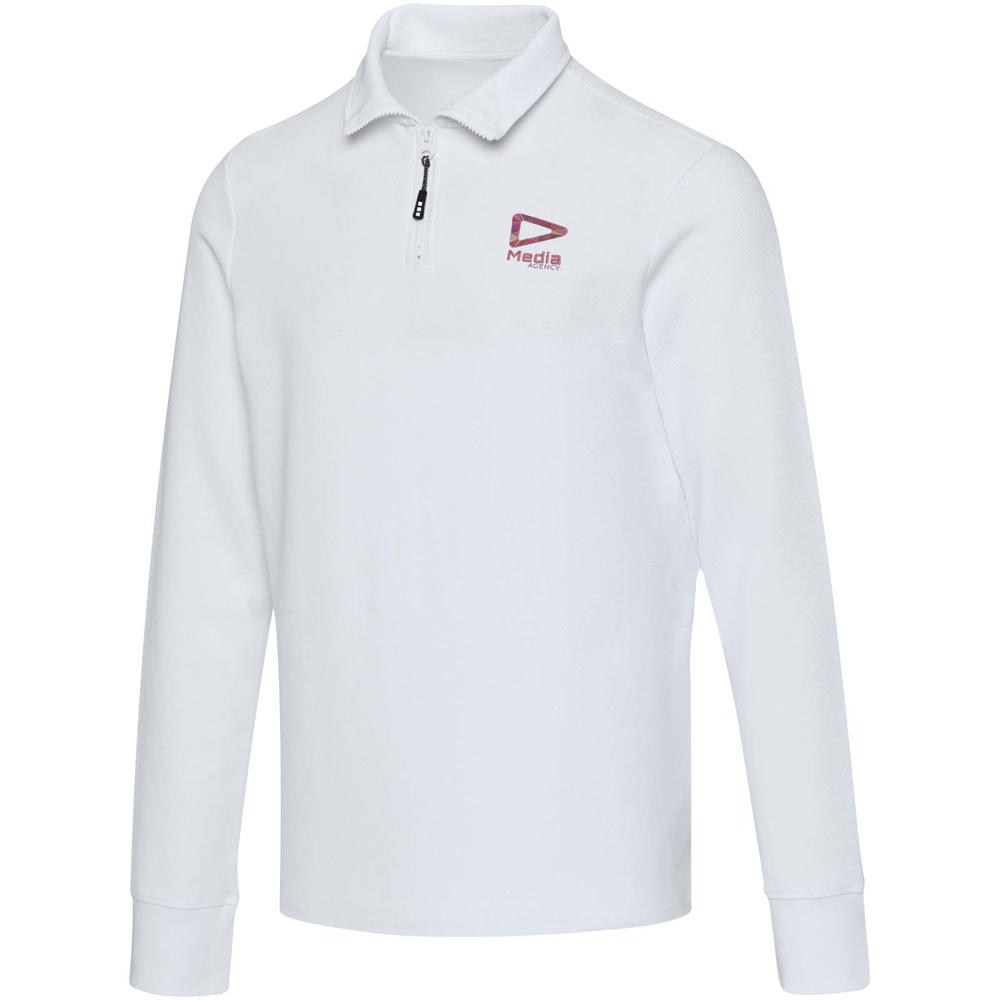 Apollo 245 g/m² uniseks half-zip poloshirt met lange mouwen