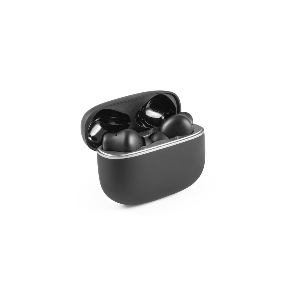 CAUBY. Draadloze koptelefoon met ANC en 10 uur batterijduur op gerecycled ABS (100% rABS) - Zwart