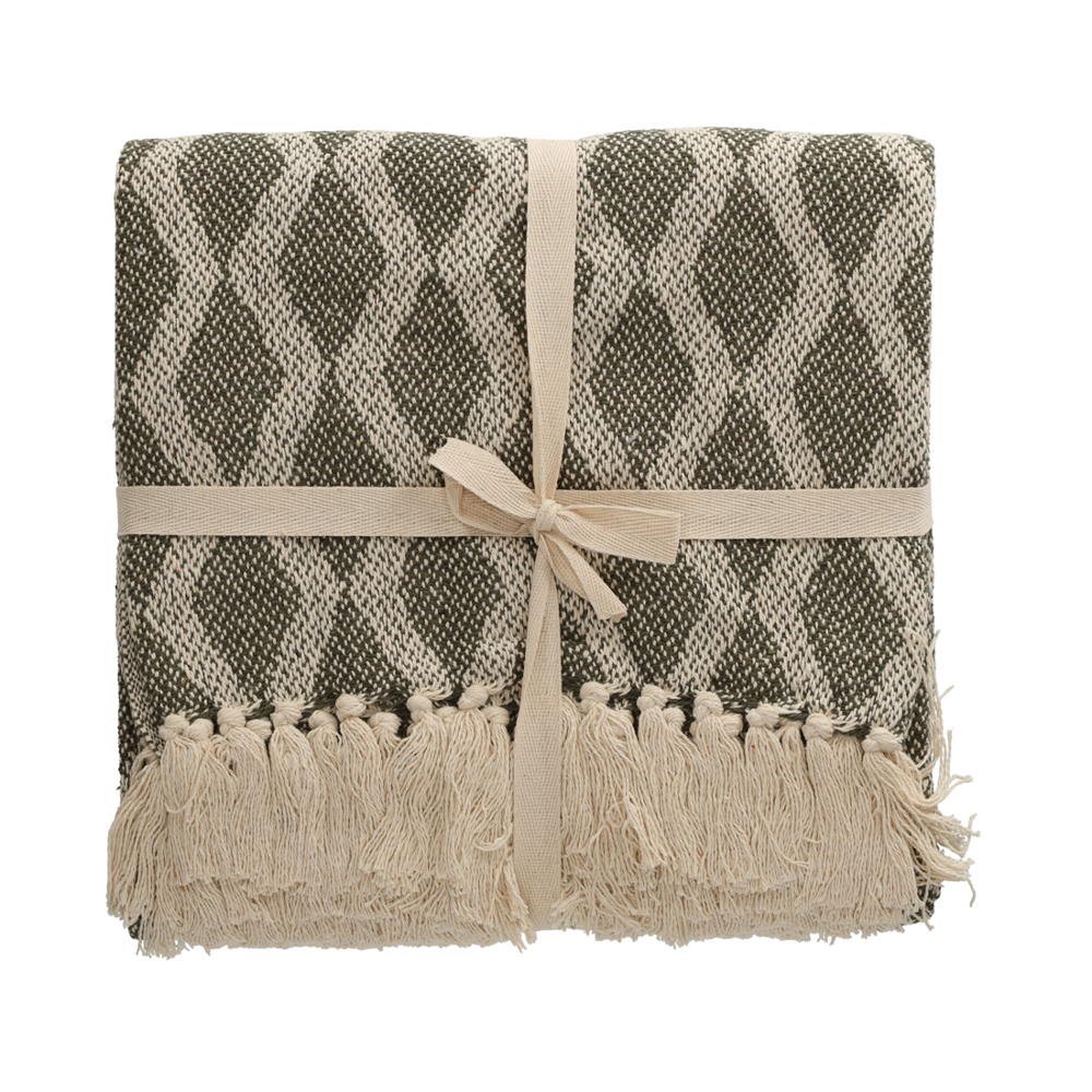JENS Living Basic Recycled Cotton Plaid Groen