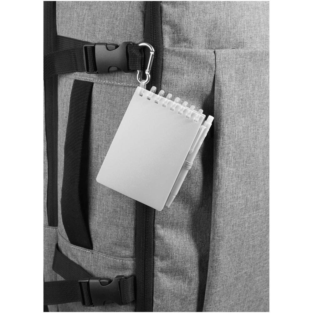 Lig Mini gerecycleerd outdoor notitieboek met zachte kaft en balpen (zwarte inkt)
