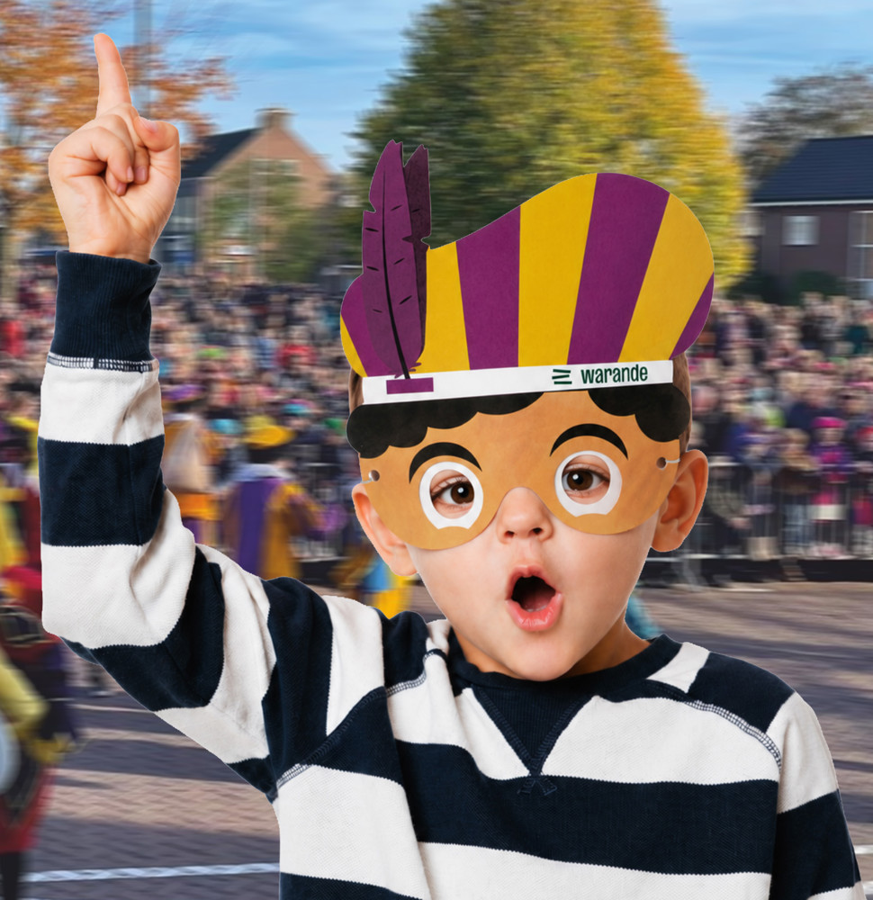 Pietenmasker gestanste veer
