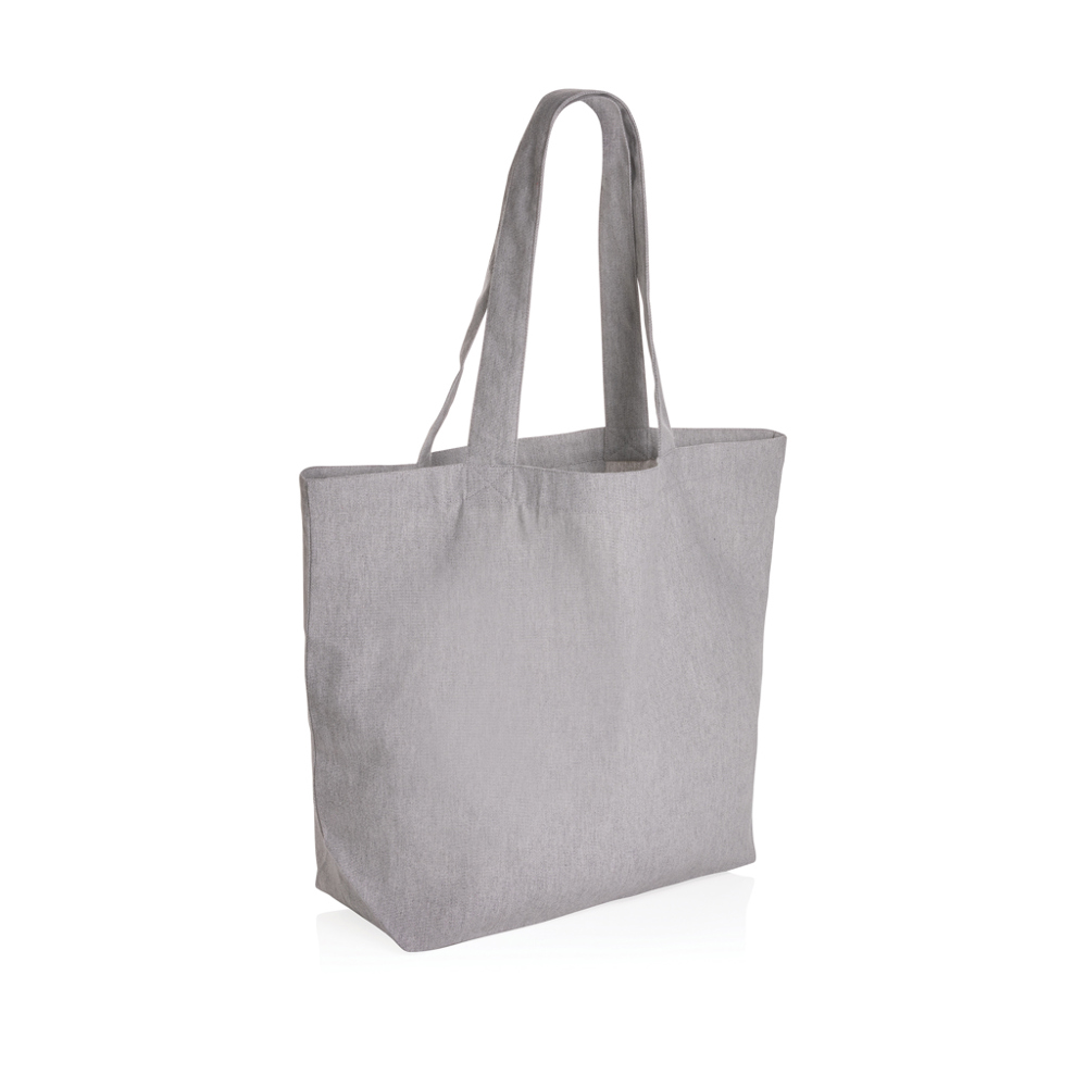 Impact Aware™ re-canvas shopper met vakje 240gsm ongeverfd - grijs (± PMS 427)