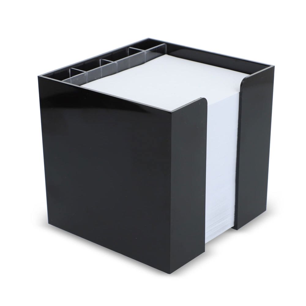 Papierkubus de luxe wit papier 10x10x10cm - zwart