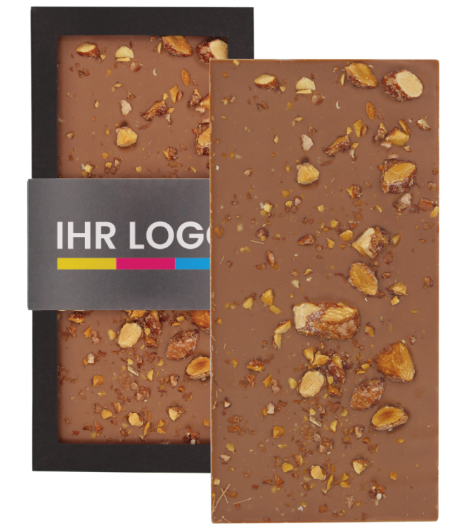 Melkchocoladereep met gehakte geroosterde amandelen
