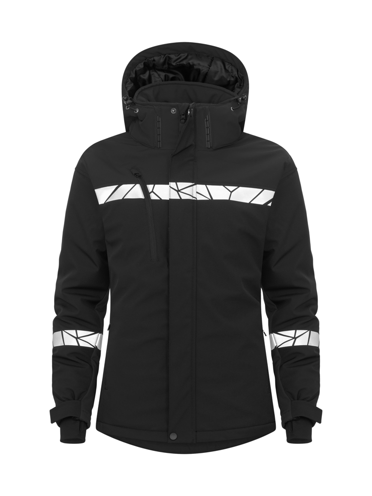 7418 GEVOERDE SOFTSHELL JAS DAMES - Zwart