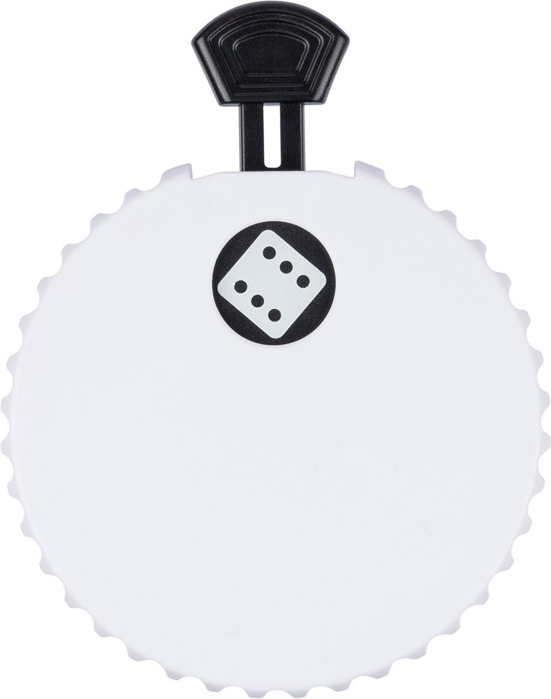 Gerecycled ABS mechanische dobbelsteen Cian - wit/zwart